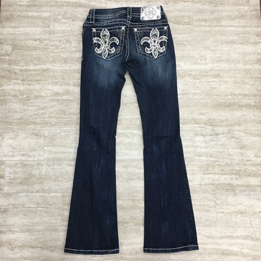 Miss Me Jeans Fluer de Lis Boot Cut Size 24 - Picture 3 of 4